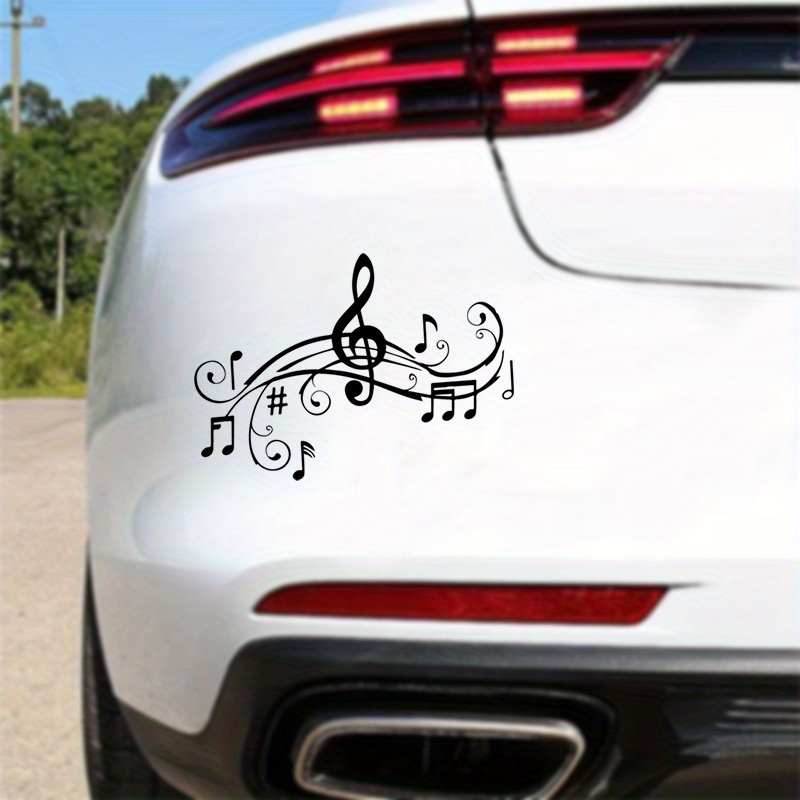 

1pc Vinyl Music Note Car Decal - Durable Self-adhesive Musical Symbol Sticker For Auto, Motorcycle, Truck Bumper, Window, Laptop - Stylish Vehicle Accessory