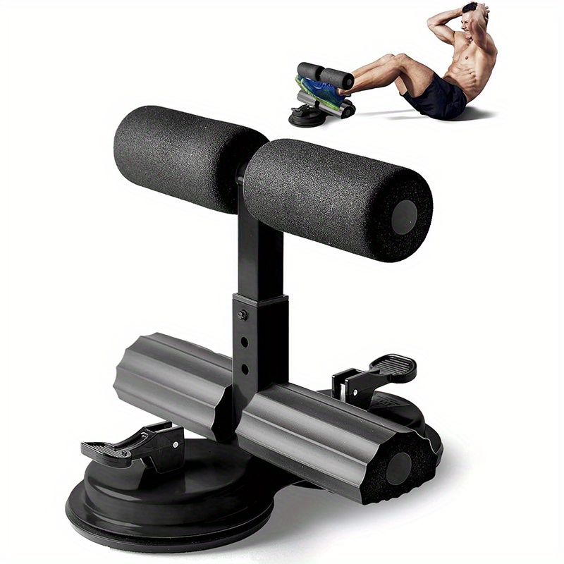 TEMU Sit Up Bar Floor, Portable Sit Up Exercise Equipment With Suction Cups And Adjustable Foot Holder, Abs Master Assistant Device For Home Workout With Massage Roller