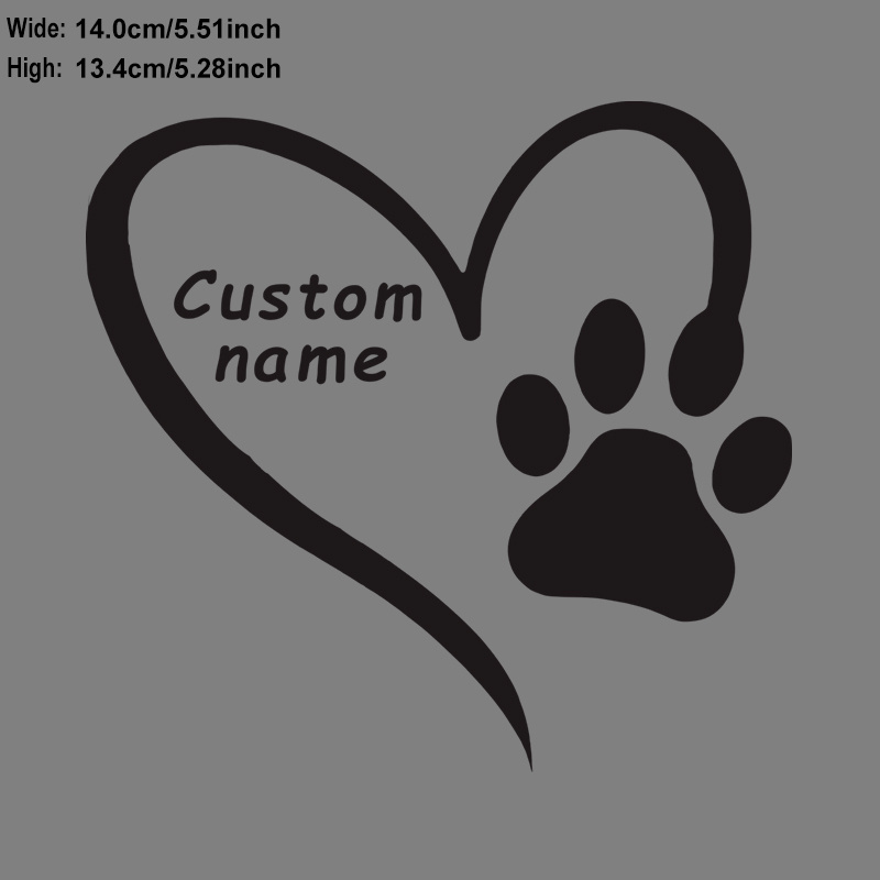 Personalized Dog Paw Print Stickers - Custom Name & Date Decals for Laptops, Water Bottles, Cars, Trucks, Motorcycles & More - Durable PVC Material, Love, Universally Compatible, Fishing Boats, Skateboards