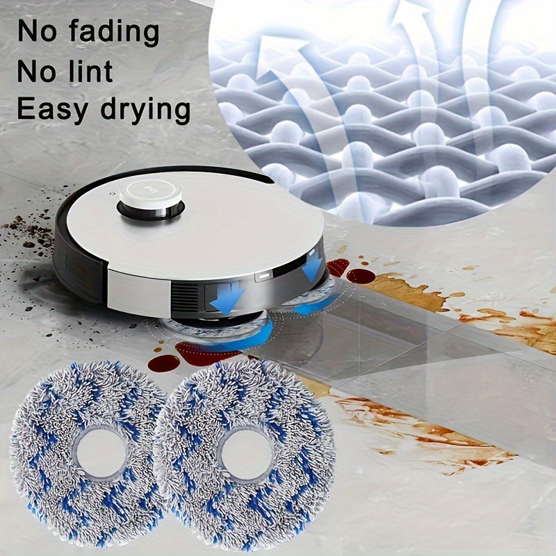 10 pack washable mopping pads for ecovacs t10 turbo   x1  1 turbo robot vacuum cleaner reusable microfiber cloth mop attachments no tool installation floor cleaning accessories details 0