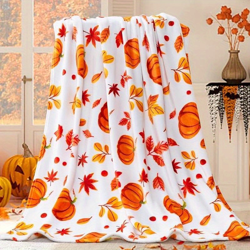 

Fall Throw Blanket, Pumpkin Autumn Plush Fall Decor Fleece Fuzzy Picnic Throw Blanket For Couch Sofa Chairs, Cute Holiday Blankets And Throws For Home