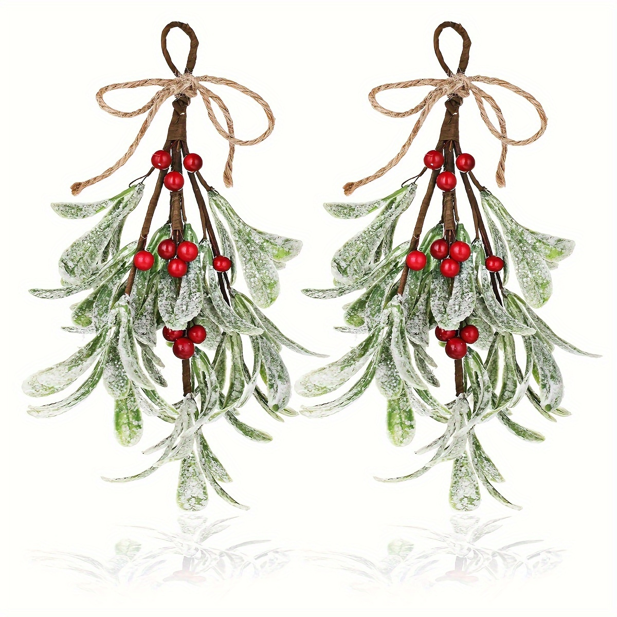 

2pcs Artificial Garland - No Electricity Required, Featherless - Ideal For Christmas Tree, Fireplace, Cloak Decoration - Home Holiday Decor