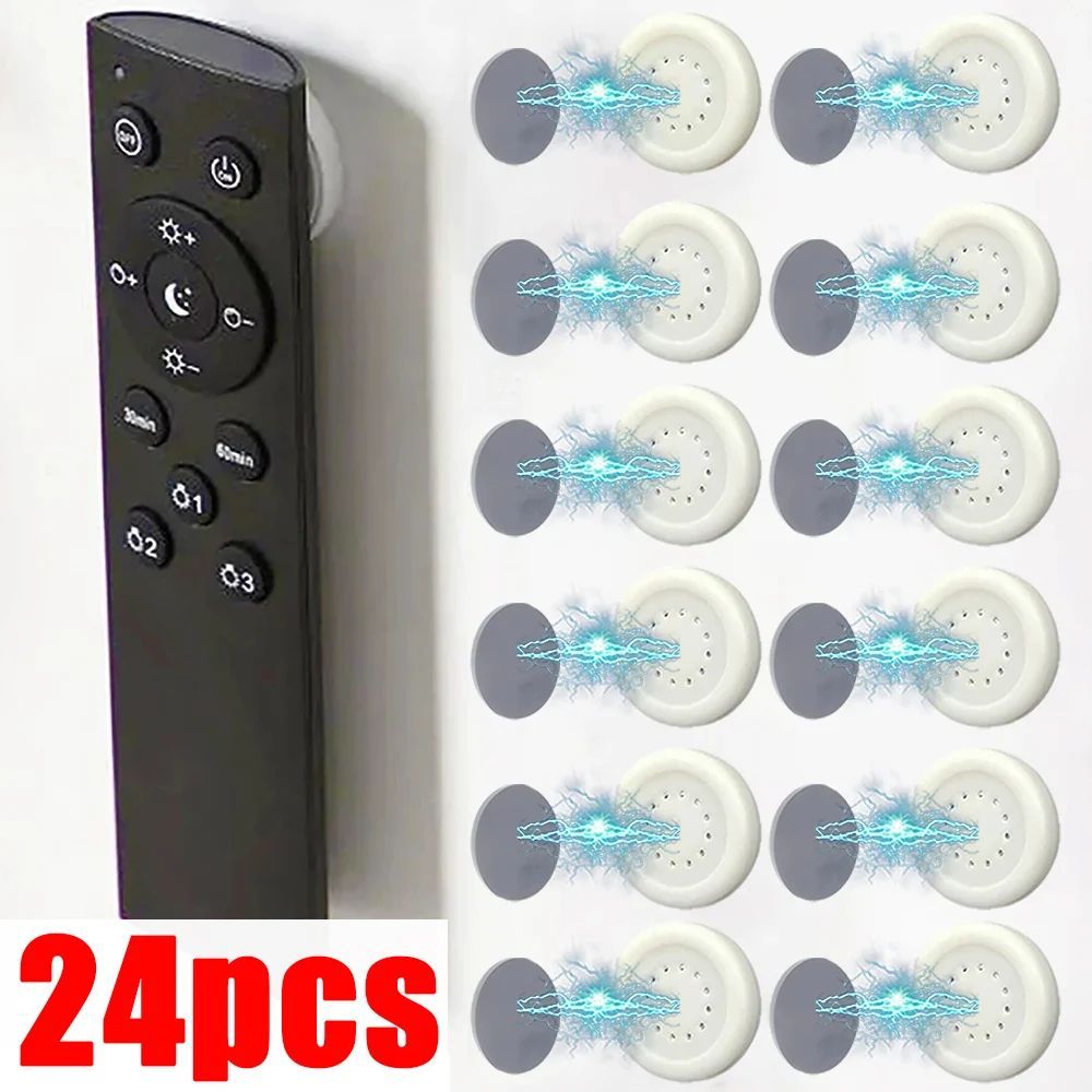 

24pcs/12 Sets Magnetic Remote Control Holder Wall Mount, Adhesive Remote Control Holder Tv Remote Holder For Home Office Supply Storage