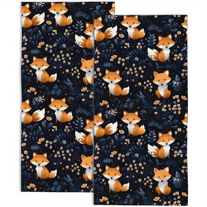 TEMU 2pcs Microfiber Kitchen & Bathroom Towels - Design, Machine Washable, Dishwashing, Face Cleaning & Spa Use
