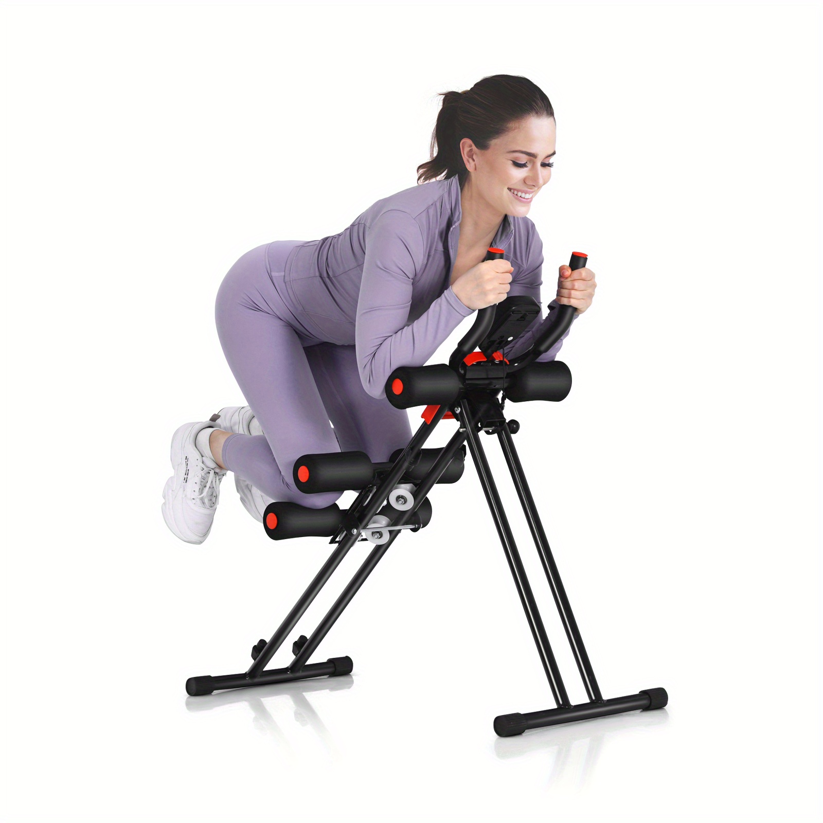 TEMU Lifezeal Foldable Core Abdominal Trainer, Ab Workout Machine With 3 Adjustable Levels, Lcd Display, Independent Glide , Ab Strength Training