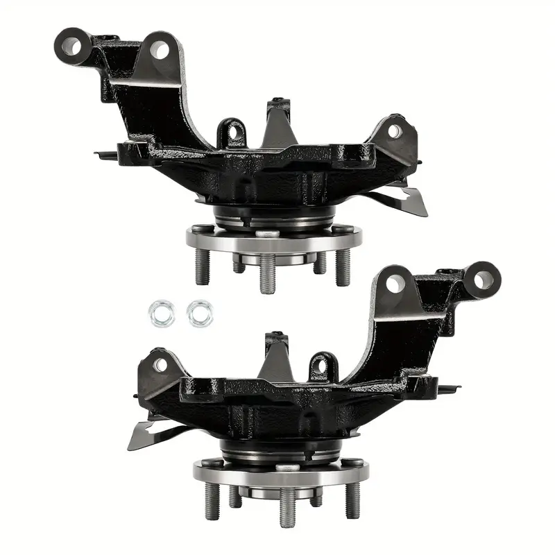 Front Steering Knuckle & Wheel Bearing Hub Assembly Detroit Axle - 4WD 4pc Wheel Bearing Hubs Kit For 07-15 Mazda CX-9, 2 Rear Wheel Detroit Front Steering Knuckle