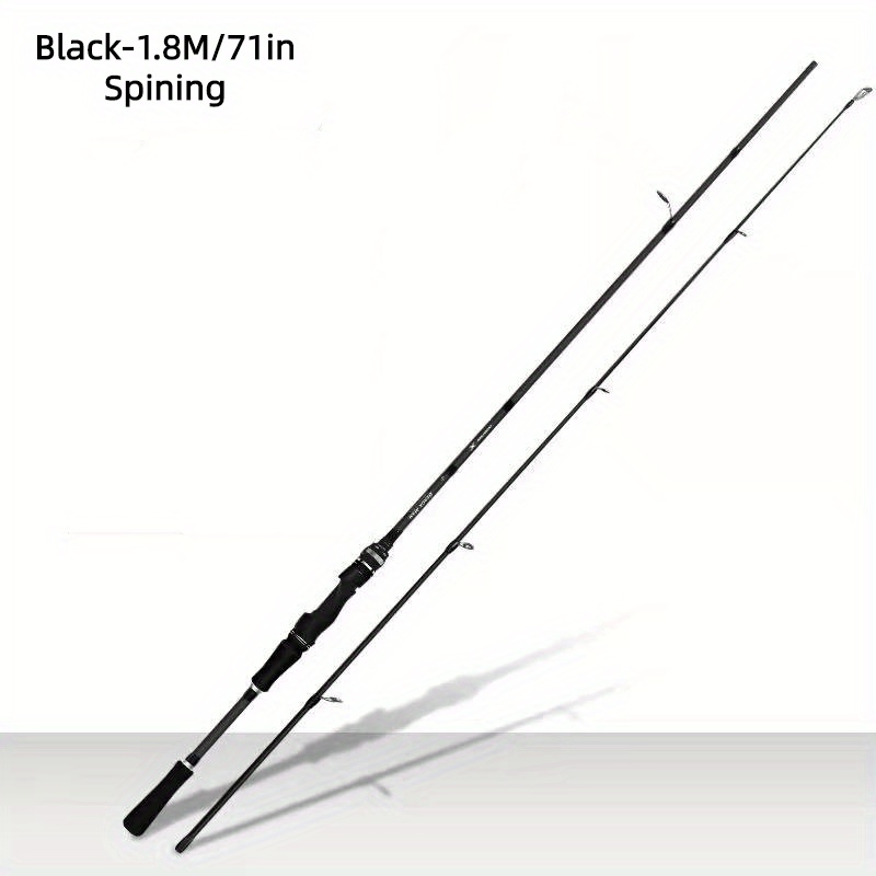 TEMU Skmially Carbon Fiber Fishing Rod - 5.9ft To 6.9ft, Bass & Pike, /casting Options, Black