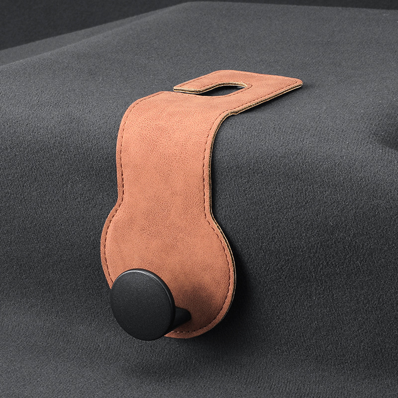 PU Leather Car Seat Headrest Hooks, Front & Back Coat Hanger