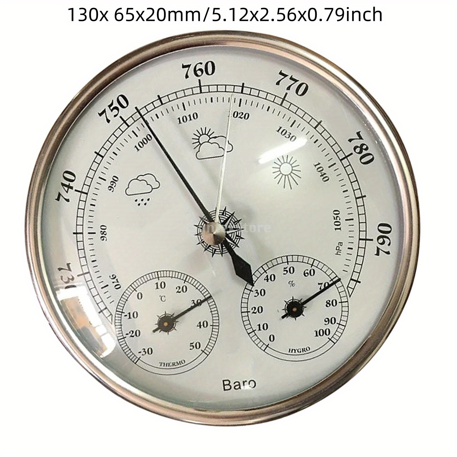 

: , Thermometer & Hygrometer - Aluminum Alloy, , No Battery Needed