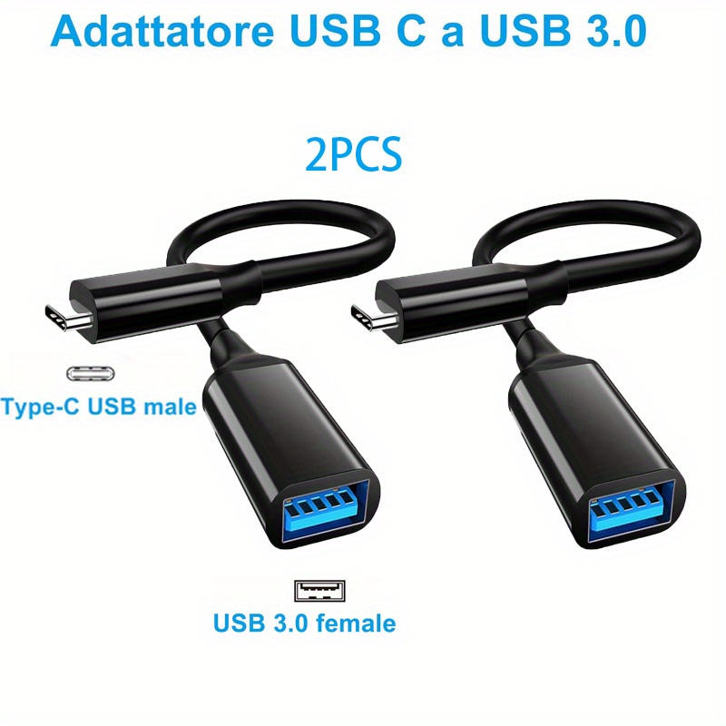Cavo Adattatore OTG USB-C A USB 3.0, Convertitore Da Type-C A USB-A Per Smartphone, Tablet, Trasferimento Dati Veloce