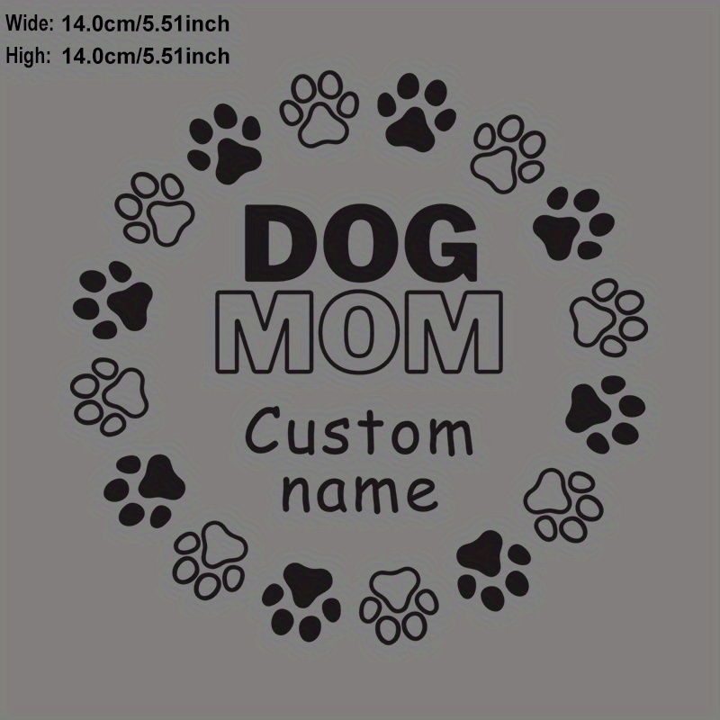 Custom Dog Paw Print Circle Stickers for Laptops, Water Bottles, Cars, Trucks, Motorcycles, and Vehicles, Personalized Name and Date Decal, Universally Compatible for Painting Windows, Walls, Cups, Fishing Boats, and Skateboards