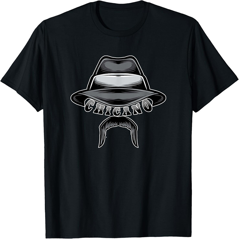 

Chicano Cholo Lowrider Hat, Chicano Mustache, Men's Low Rider T-shirt