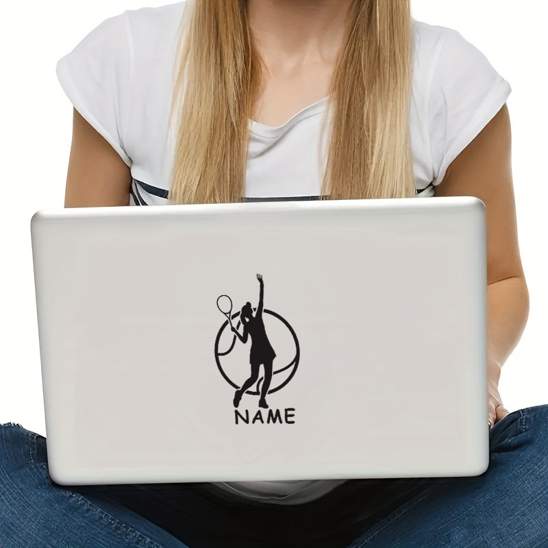 custom female tennis player ball silhouette laptops water Temu