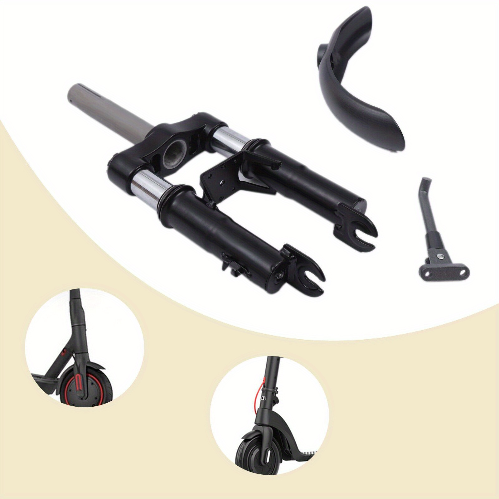 Electric Scooter Suspension Front Fork Kit Scooter Fork Front + + Stand + Mud Protection Set For M365/ Pro