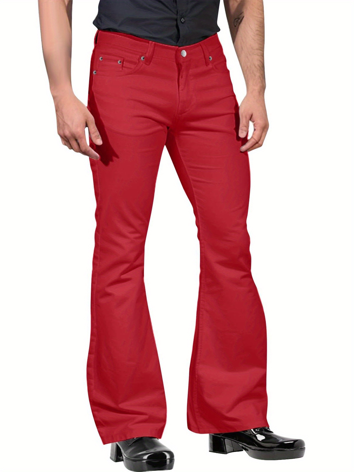 Pantalon Homme Style Rétro Années 70 - Jambes Évasées Élégant Avec Poches - Confort Quotidien