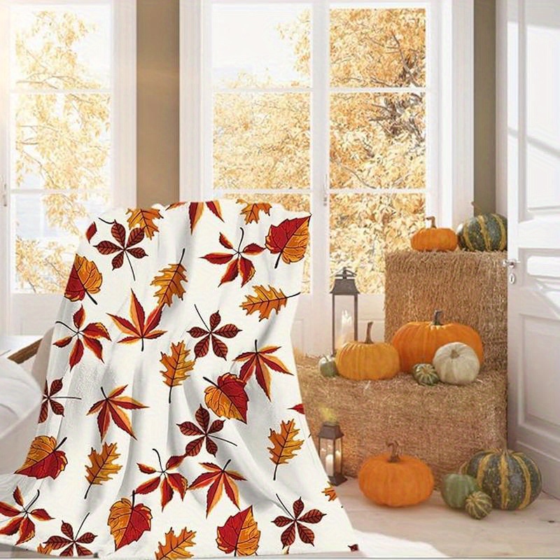 

Fall Throw Blanket, Thanksgiving Pumpkin Autumn Harvest Plush Fall Decor Fleece Super Warm Soft Cozy Plush Lightweight Seasonal Bedding Cute Holiday Blankets For Home