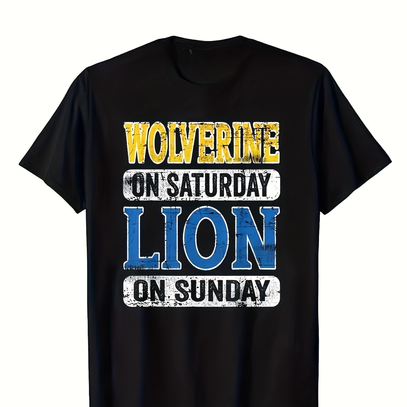 

Men's Crew Neck T-shirt, Father's Day Gift Lion Sunday Detroit T-shirt, Comfortable Breathable Quality Material Fitness Training