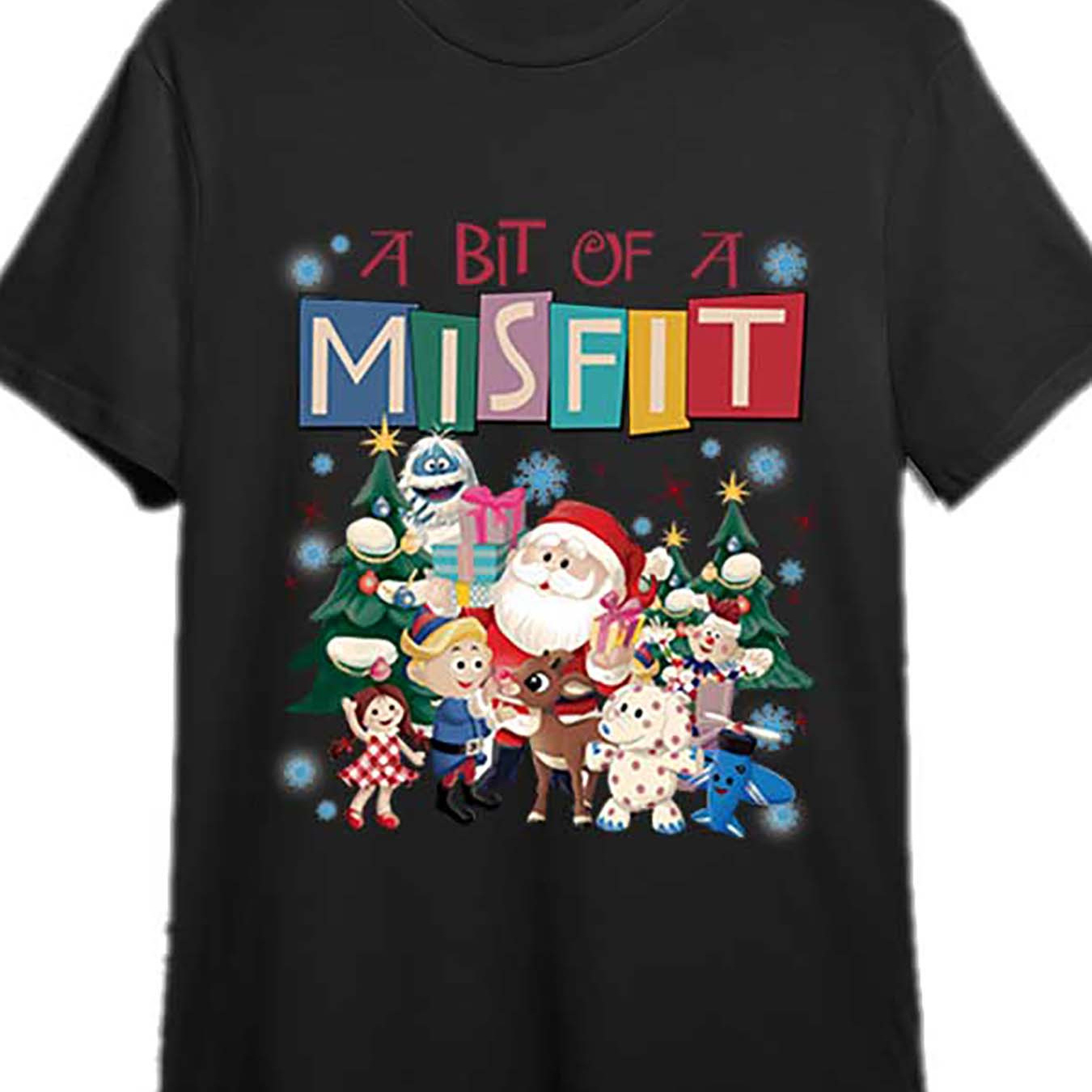 

A Little Mismatched Christmas T-shirt, Rudolph Reindeer T-shirt 337688 Fun Men's Short Sleeve Printed T-shirt