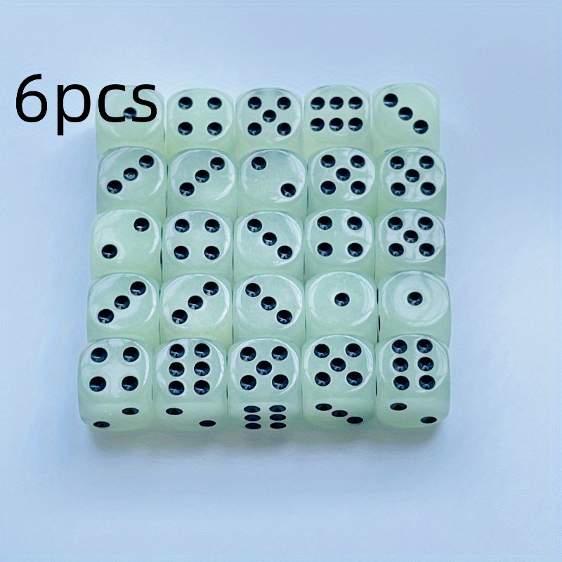 6  in the dark dice set suitable for nightclub   14mm luminous durable acrylic resin tabletop gaming dice with glow for board games accessories durable for   and role playing games