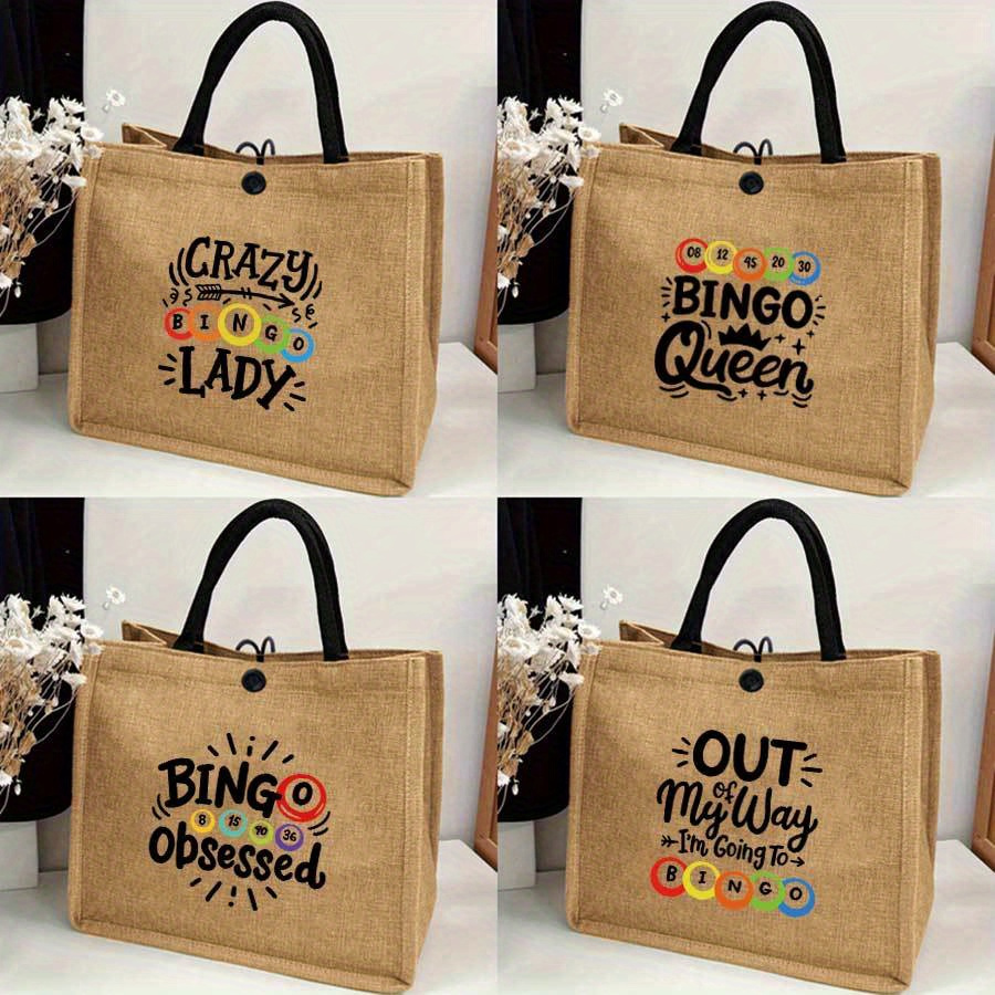 

Bingo Print Tote Bag - Spacious Shoulder Handbag For Women, Commuting, School, Shopping & Beach Trips