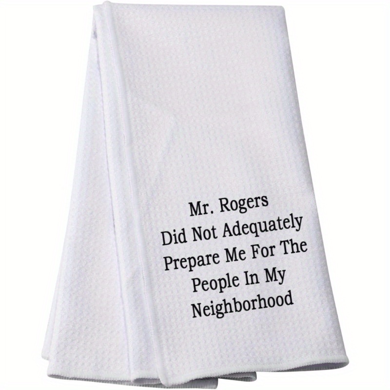 

1pc Contemporary Style Polyester Kitchen Towel With Humorous Quote, Super Oblong Dish Cloth, Machine Washable, Coastal Theme - 18x26 Inches