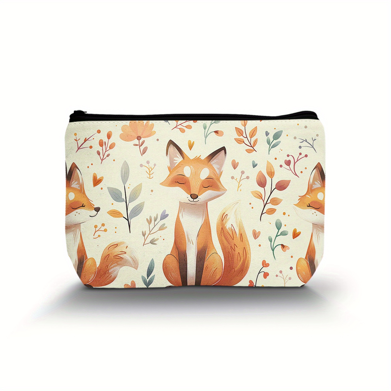 

1pc Casual Polyester Cosmetic Bag And Floral Print, Hand Washable Zippered Makeup Pouch, Lightweight And Versatile, Ideal Gift For Bridesmaids, Teachers, And Friends