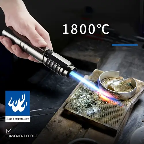 1800 high temperature spray gun butane gas lighter metal outdoor windproof blue powerful flame blowtorch jet lighter welding tool gift box packaging without butane gas