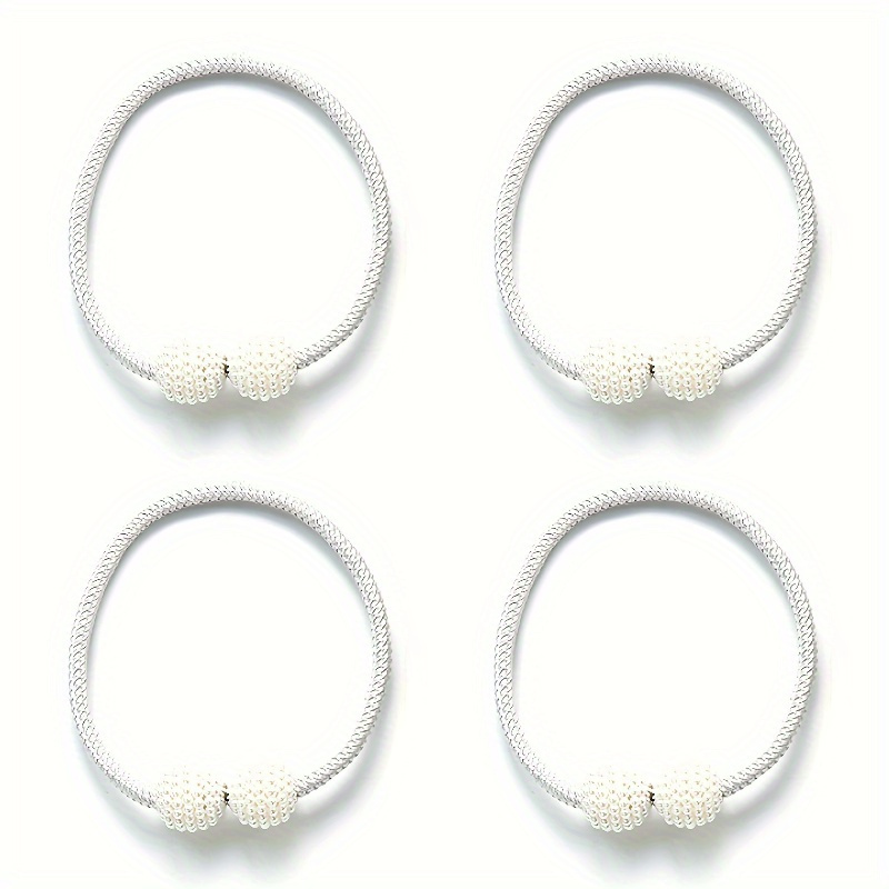 TEMU 4-pack Modern Tiebacks With Artificial Pearl Balls - Decorative Window Holdbacks For Home, Bedroom, Living Room Decoration - Stylish Rope Support Accessories