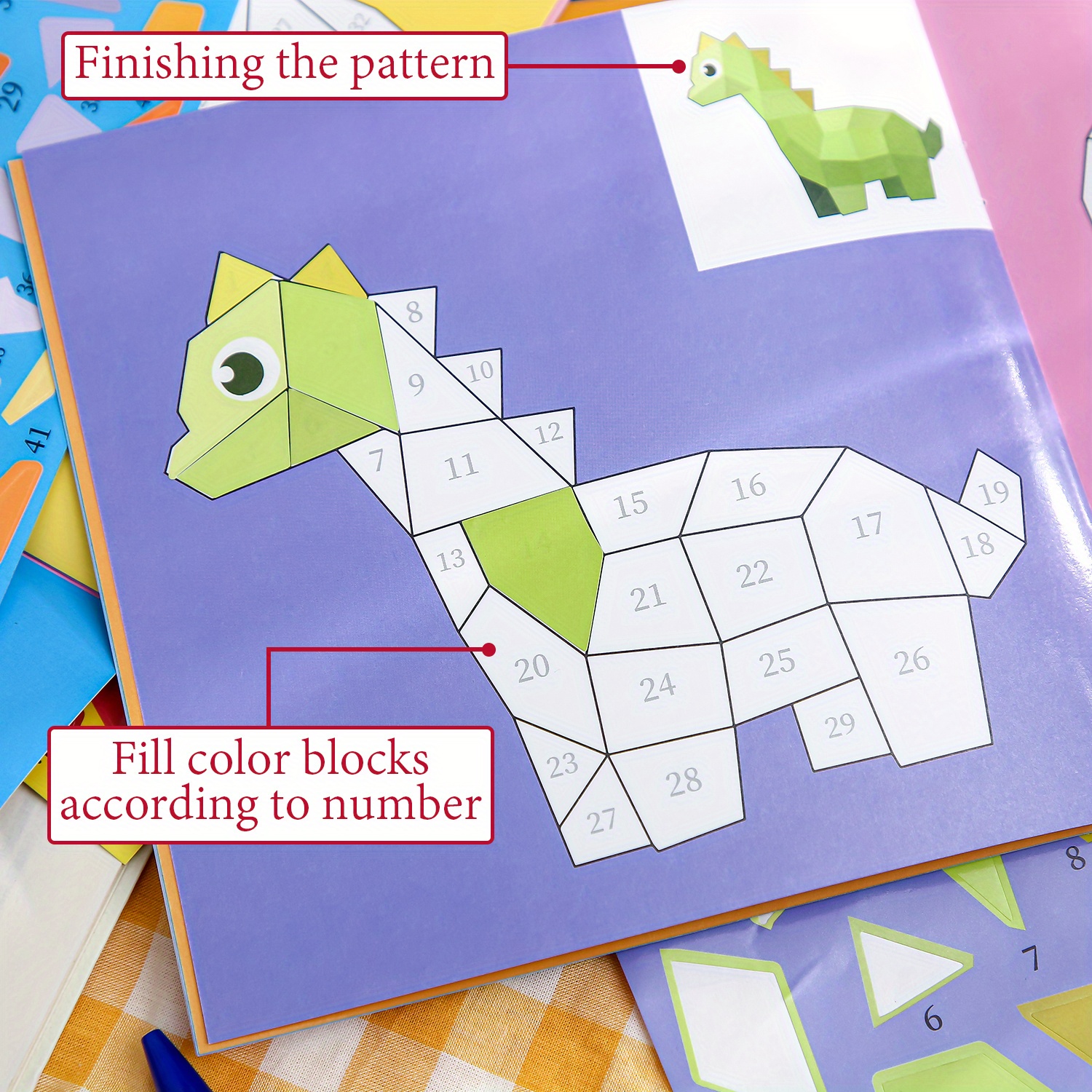 

15 Sheets/bag (215 Small Cubes) - : Marine Animals & Dinosaurs - Creative And Simple Puzzle Sticker Books - Diy Animal Puzzles - Card Set - Paper Material