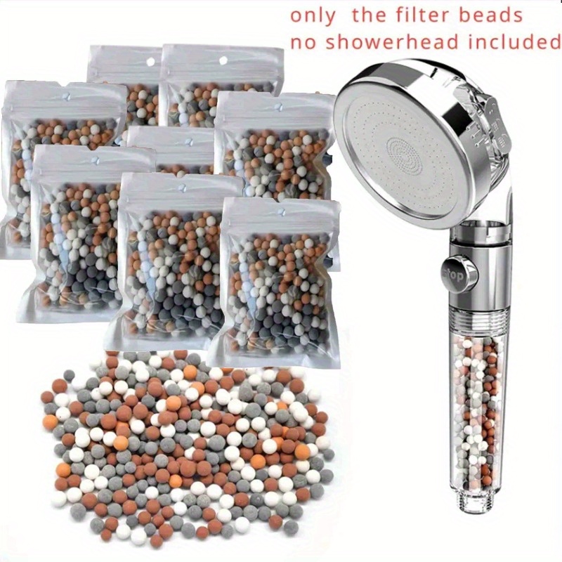 

8pcs Mineral Shower Head Beads - Enhance Water Quality & Soften Skin, Bathroom Essentials