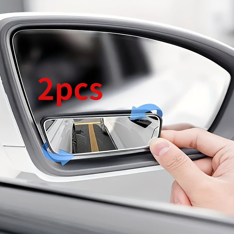 2pcs 2 Blind Spot Mirrors, Rectangular Hd Glass Frameless Convex Rearview Mirrors – 360° Wide-angle Car Reversing Assist