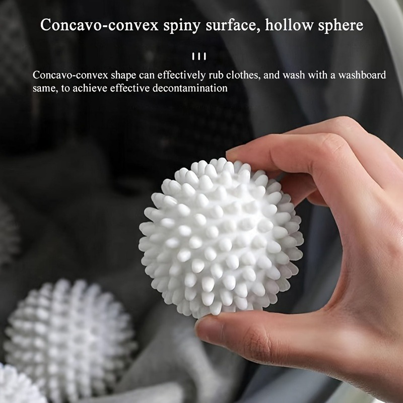 

3/6pcs Of Laundry Will Use Reusable Drying Balls Fabric Softeners And Storage Containers For Drying Clothes, And Reusable Pvc Solid Cleaning Balls (white)