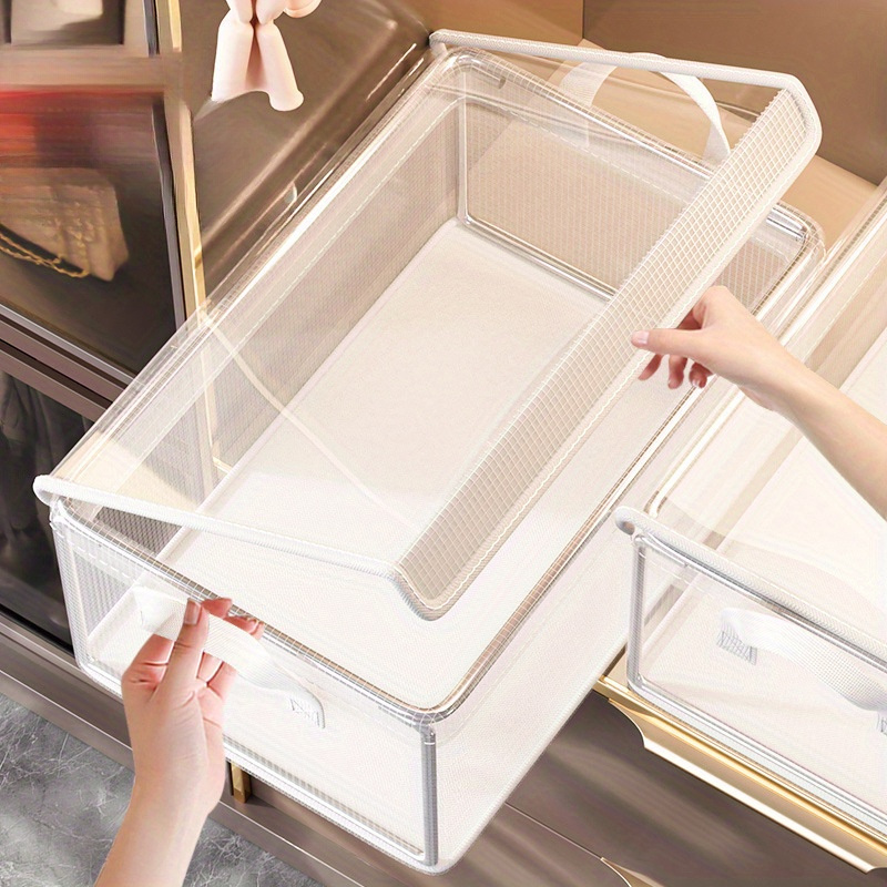 

Clear Stackable Storage Box Lid - Organizer For Clothes, Pants & In Or Bedroom