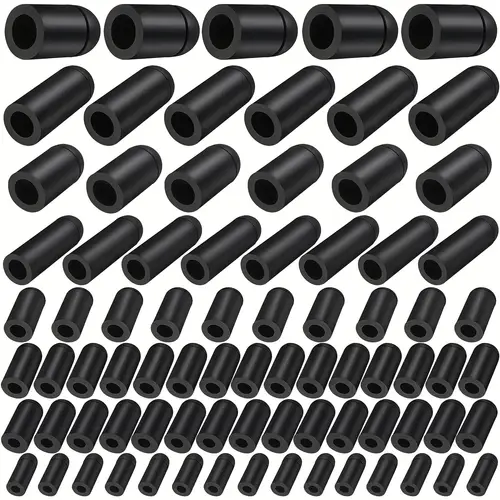 80pcs black rubber vacuum hose caps assortment 6 sizes durable automotive carburetor plugs for topomatic replacement parts carburetor maintenance sleek black durable rubber