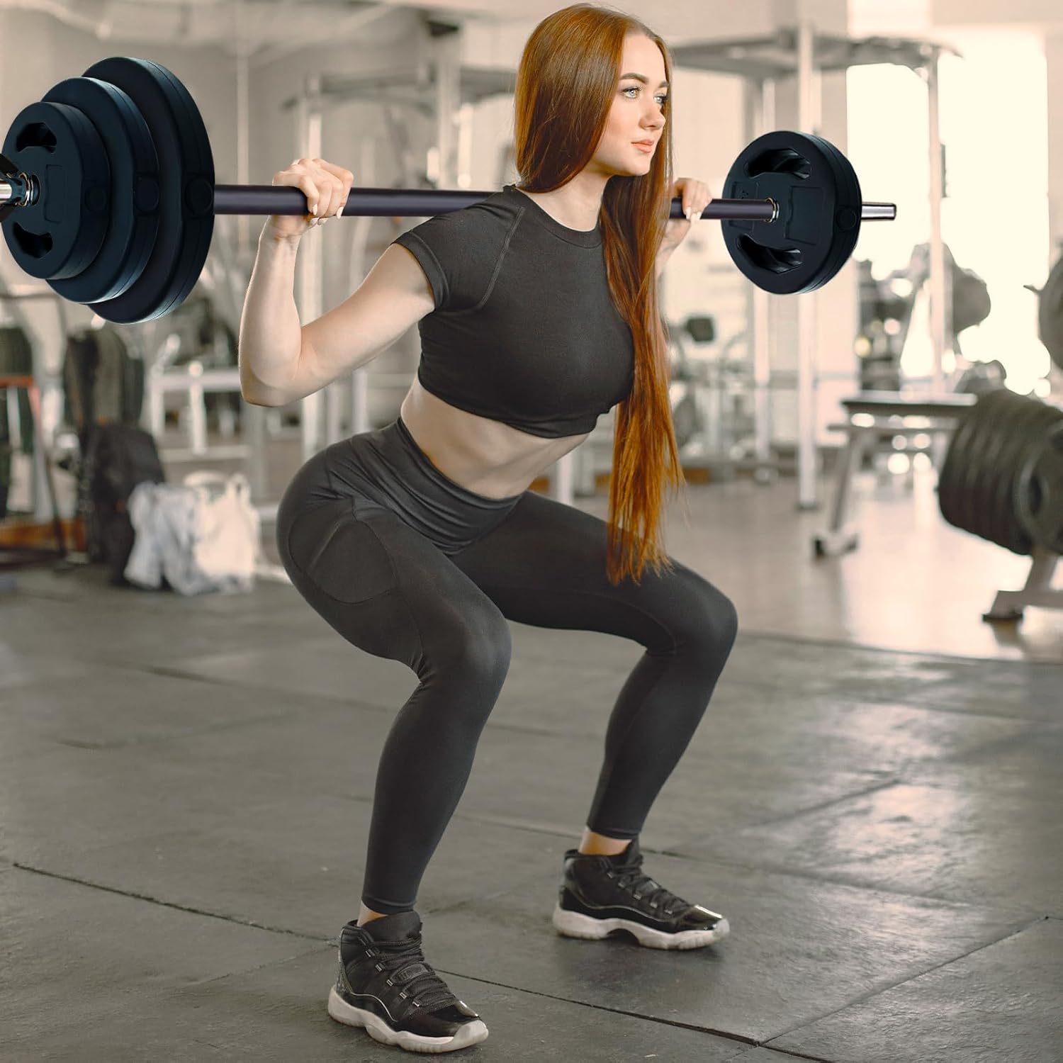 EuKer Adjustable Barbell Weight Set, Adjustable Free Weights for Home and Gym Workout