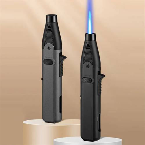 not included 1300 blue flame with safety lock lighter gas outdoor windproof jet lighter gift box packaging suitable for candle bbq stove wall camping gift