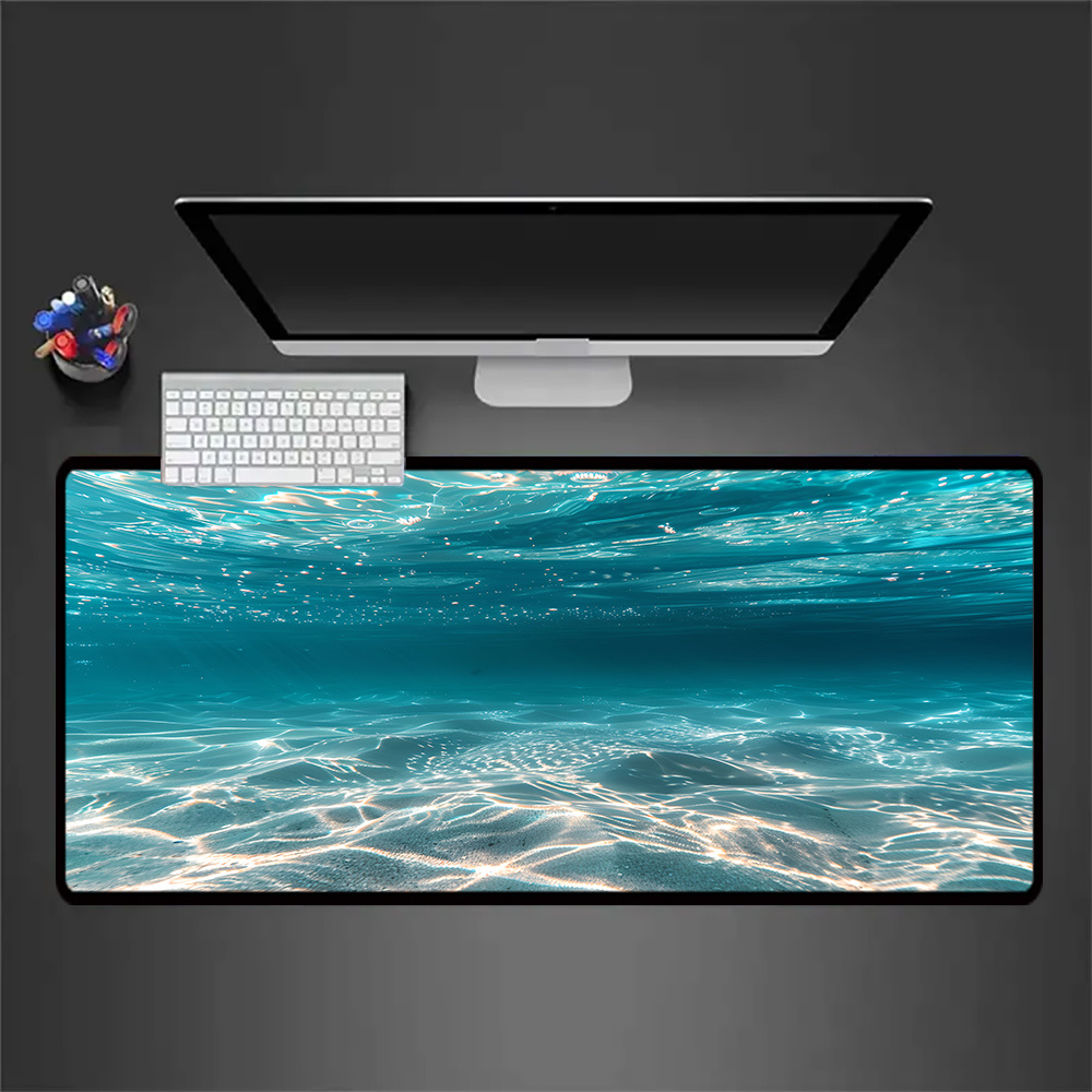 

Extra Large Ocean Desk Mouse Pad, Water-resistant Rubber Base, Non-slip Desktop Mat For Computer Keyboard, Xxl Extended Oblong Gaming Mousepad