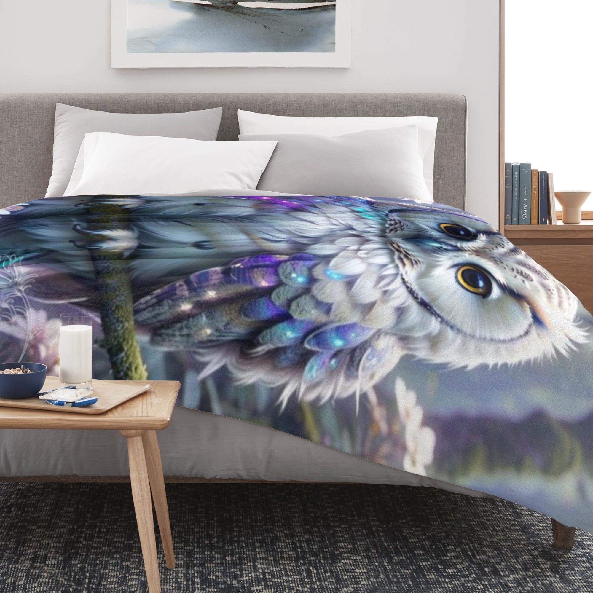 

1pc 60* 80 Inches Owl Flannel Blanket Gift, Soft Flannel Blanket, Sofa Blanket Nap Blanket, Office Home Sofa Bed Sofa