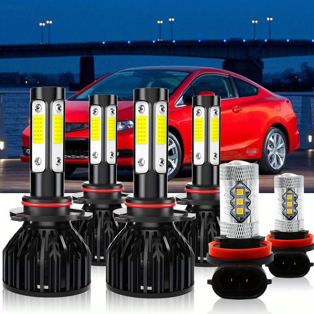 

For Honda 2006 2007 2008 2009 2010 2011 2012 2013 2014 2015 6x 9005/hb3+9006/hb4+h11/h8 Led Headlights & Fog Lights Bulbs, Super , Without Battery