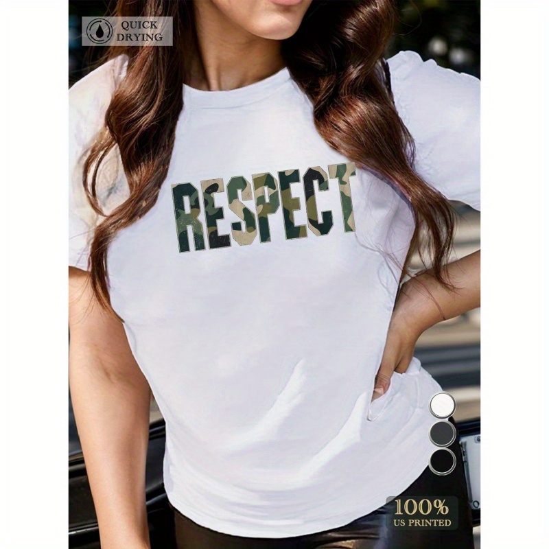 

Respect Camouflage Pattern Women's T-shirt