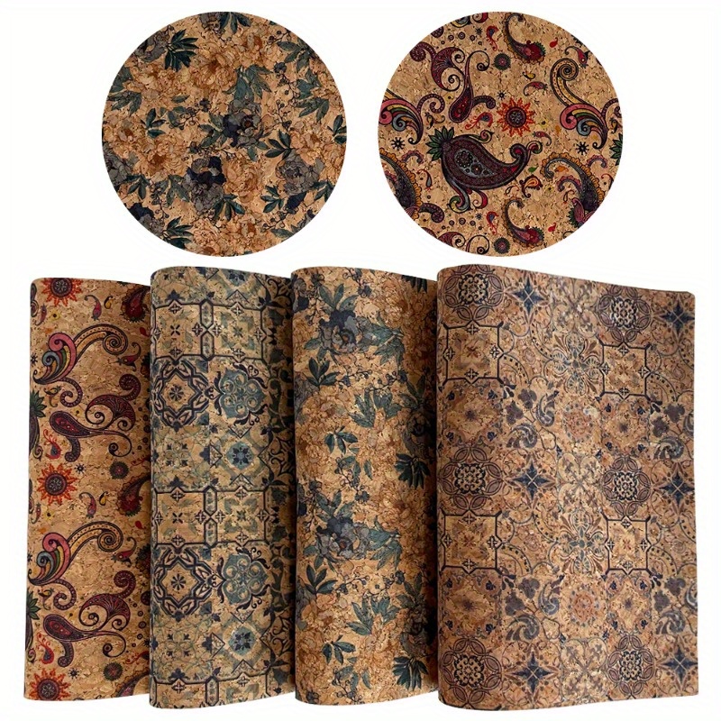 

4pcs Portuguese Printed Set, 8.26" X ", - Synthetic For Diy Projects - For Bows, , Wallets & Keychains