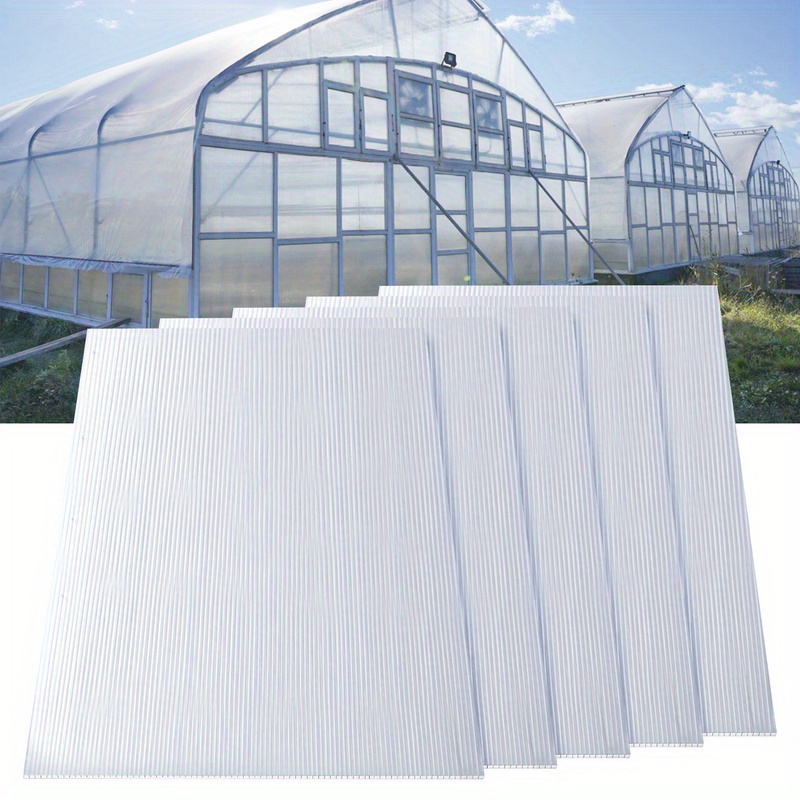 Image of 5/10x Polycarbonate Twin-wall Sheets (60.5 X 121cm) 8mm | 1.2kg/m² For Greenhouse, Garden Greenhouse Sheets