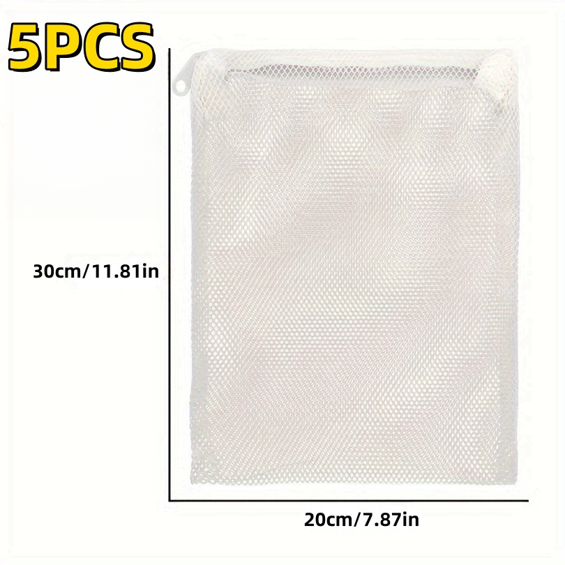 Reusable Zipper Mesh Bags For Aquarium Filters, In Sets Of 1, 3, Or 5, Designed For Fine Protein And Activated Carbon