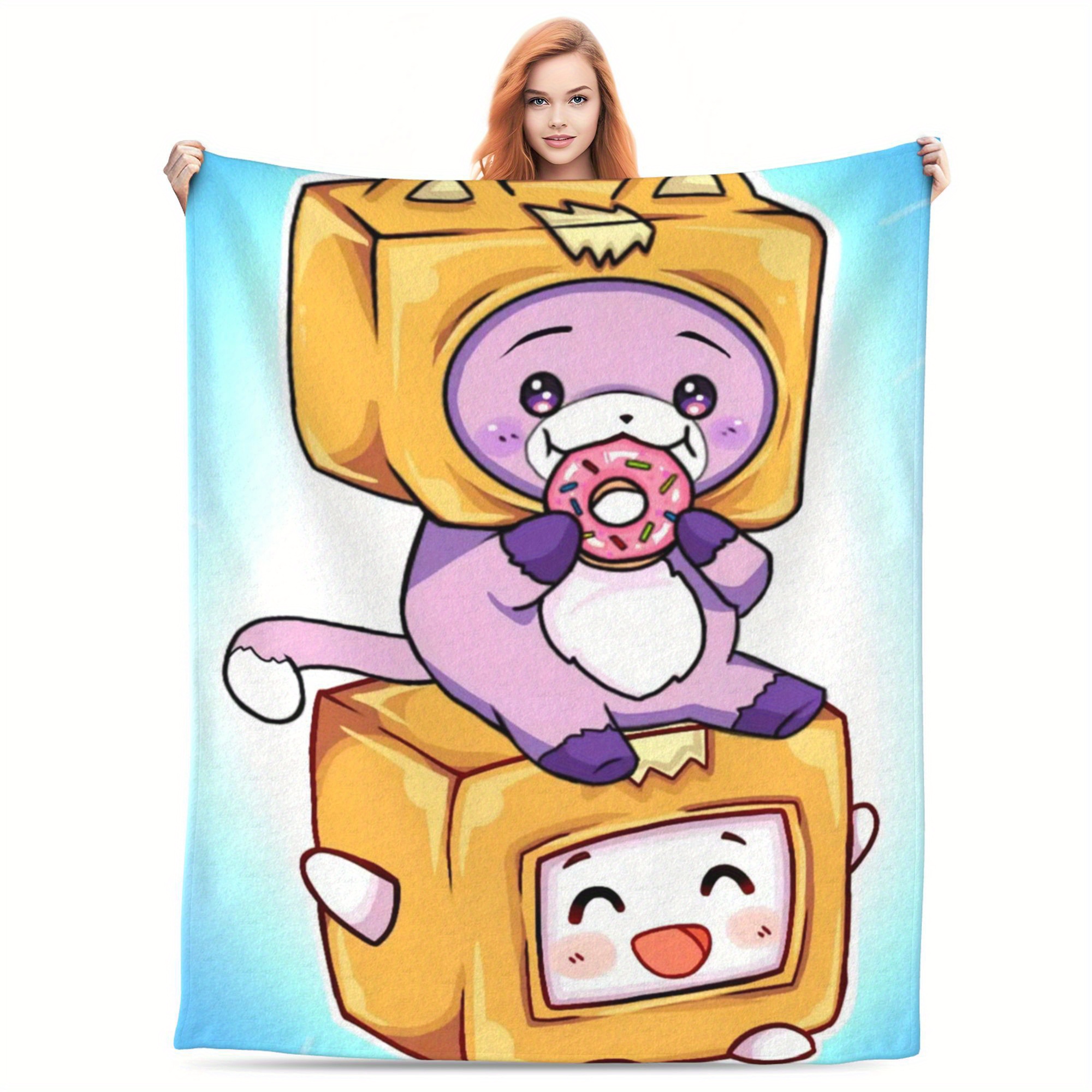 TEMU Cozy Cartoon -themed Flannel Throw Blanket - Soft, Warm & For All - Home, Office, Car, And Camping - Ideal Gift
