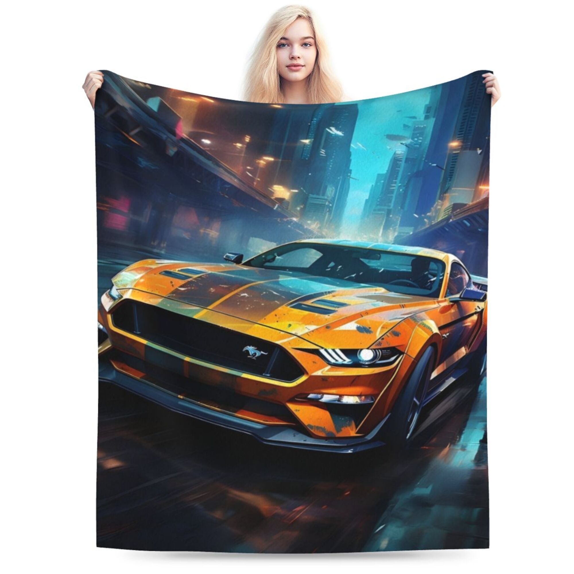 

Stylish Flannel Throw Blanket - Soft Polyester Home Decor For Living Room, Office, Sofa Accessory - Cozy Travel Gift Blanket - Cartoon-themed