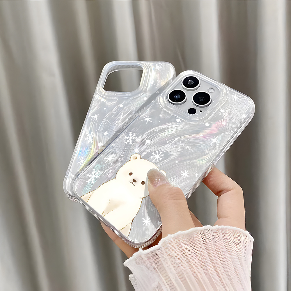 

Christmas Cute Silvery Phone Case Phone Cases For Iphone 11 16 15 14 Pro Case The Perfect Christmas Gift For Boys, Girls, !
