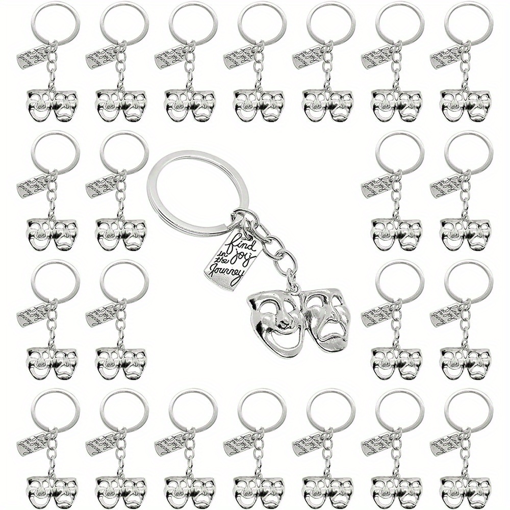 

20pcs Alloy Theatre Keychain Set With Comedy & Masks, & Charms, Musical Key Rings For , Enthusiasts, And Gift-