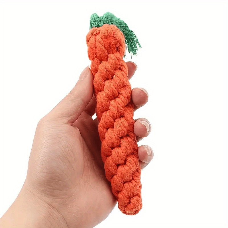Interactive Durable Carrot-Shaped Dog Toy with Tassel - All Breed Sizes, Linen Material, Tear-Resistant Tug of War Chew Toy for Medium Dogs