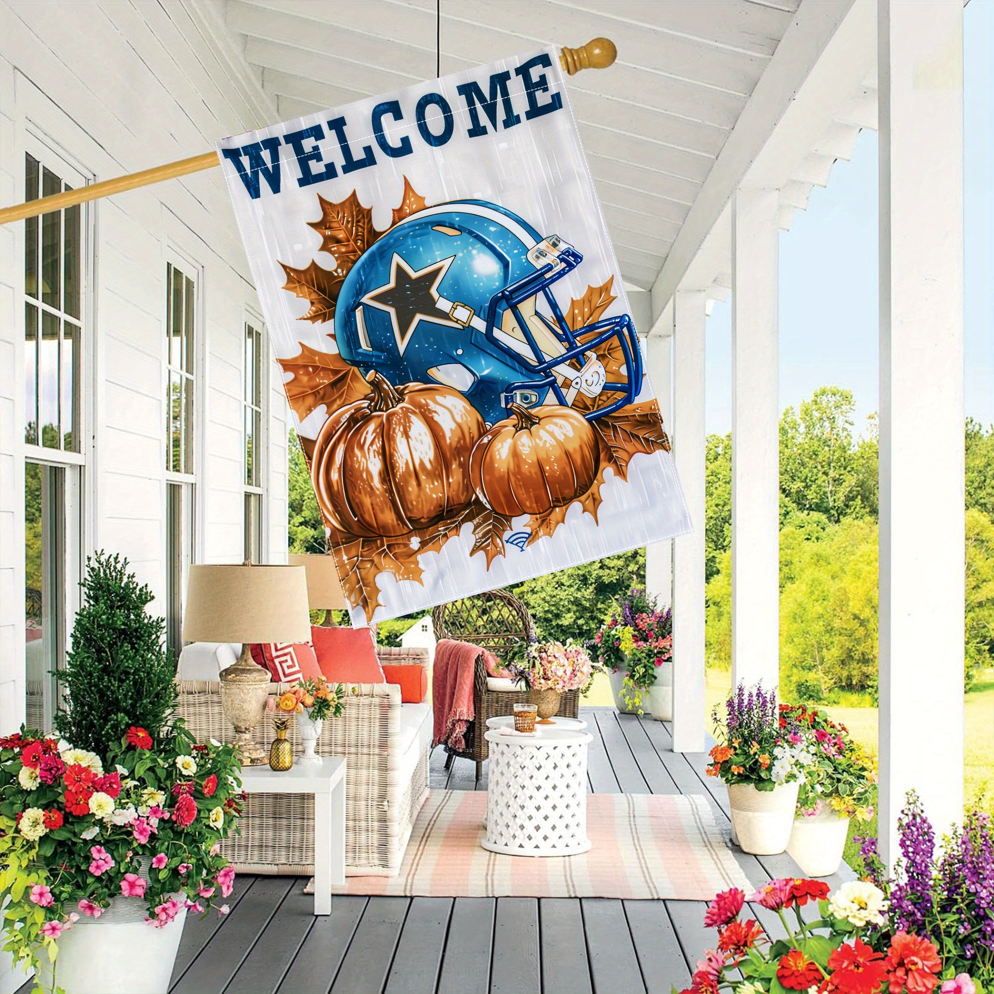 

Autumn Football Double-sided Garden Flag - 28x40 Inches, Polyester, Outdoor Lawn & Decor