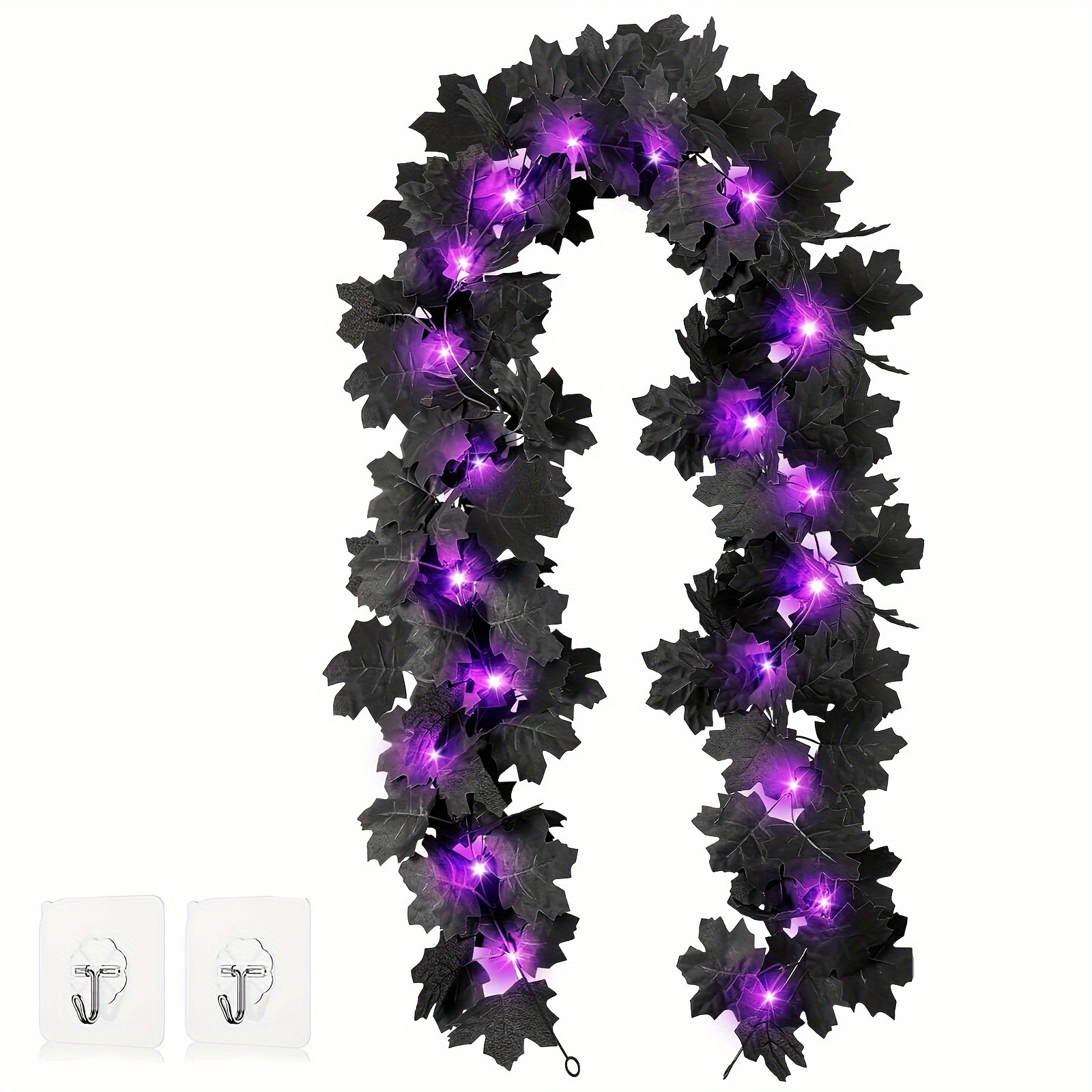 Joyhalo 6er Pack Schwarze Ahornblatt-Girlande | Halloween & Herbst Deko Für Drinnen & Draußen